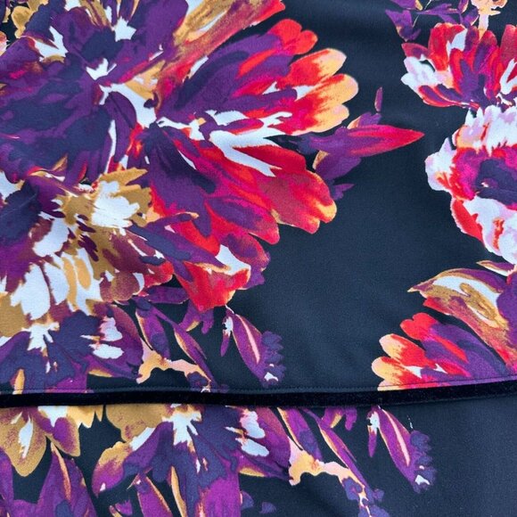 Roz & Ali Size 12 Black Floral Print 3/4 Sleeve Dress Romantic Flounce Ruffle - Picture 10 of 10